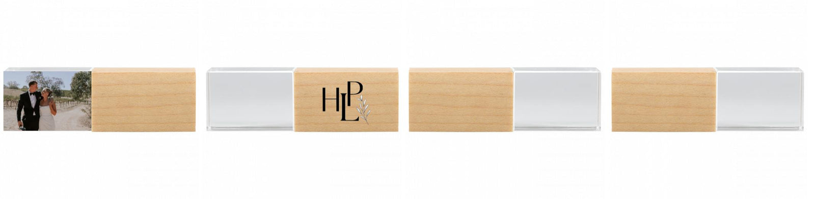 Crystal USB with Maple or Walnut Wood Lid The Photographer's Toolbox PD Custom Product  The Photographer's Toolbox