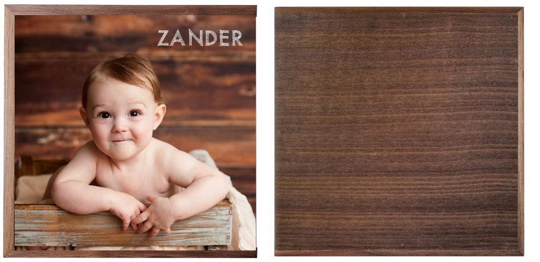 Wooden Box - Square &#39;Walnut&#39;  (Can hold 6x4&#34; photos) The Photographer's Toolbox PD Custom Product  The Photographer's Toolbox