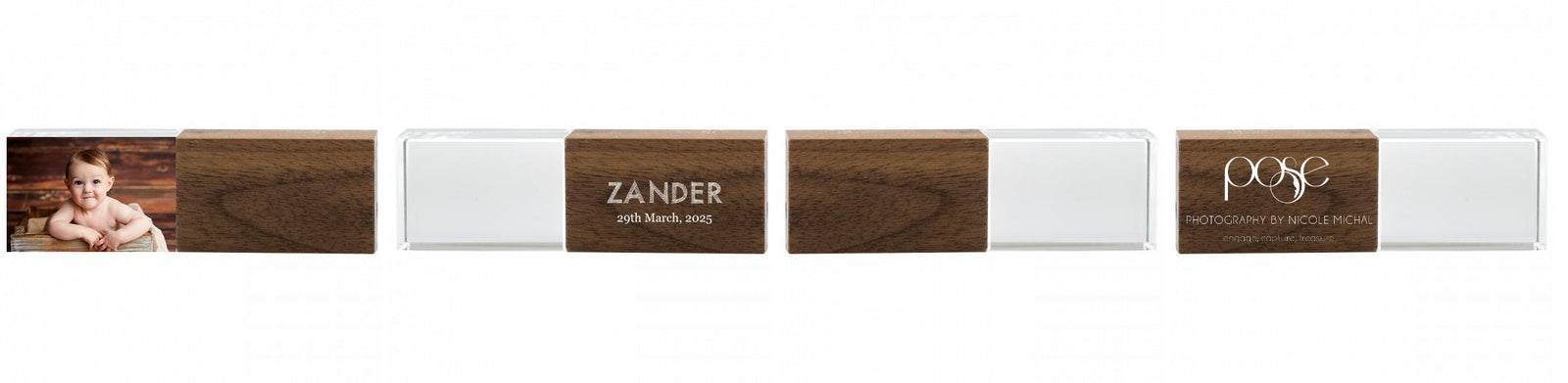 Crystal USB with Maple or Walnut Wood Lid The Photographer's Toolbox PD Custom Product  The Photographer's Toolbox