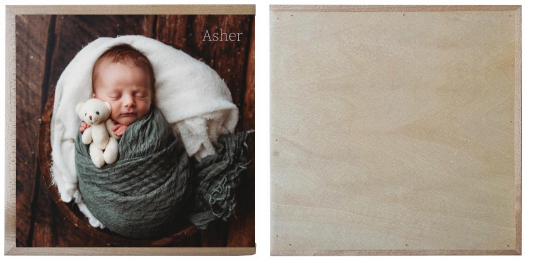 Wooden Box - Square &#39;Maple&#39; (can hold up to 6x4&#34; photos) The Photographer's Toolbox PD Custom Product  The Photographer's Toolbox