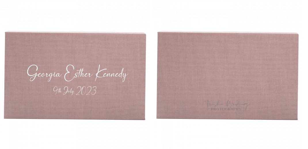 Fabric Print Box With 2 Areas - Can hold 6x4″ & 7x5″ photos. The Photographer's Toolbox PD Custom Product 86.00 The Photographer's Toolbox