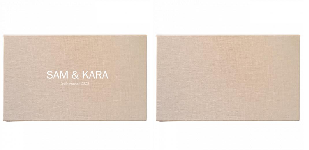 Fabric Print Box With 2 Areas - Can hold 6x4″ & 7x5″ photos. The Photographer's Toolbox PD Custom Product 74.00 The Photographer's Toolbox