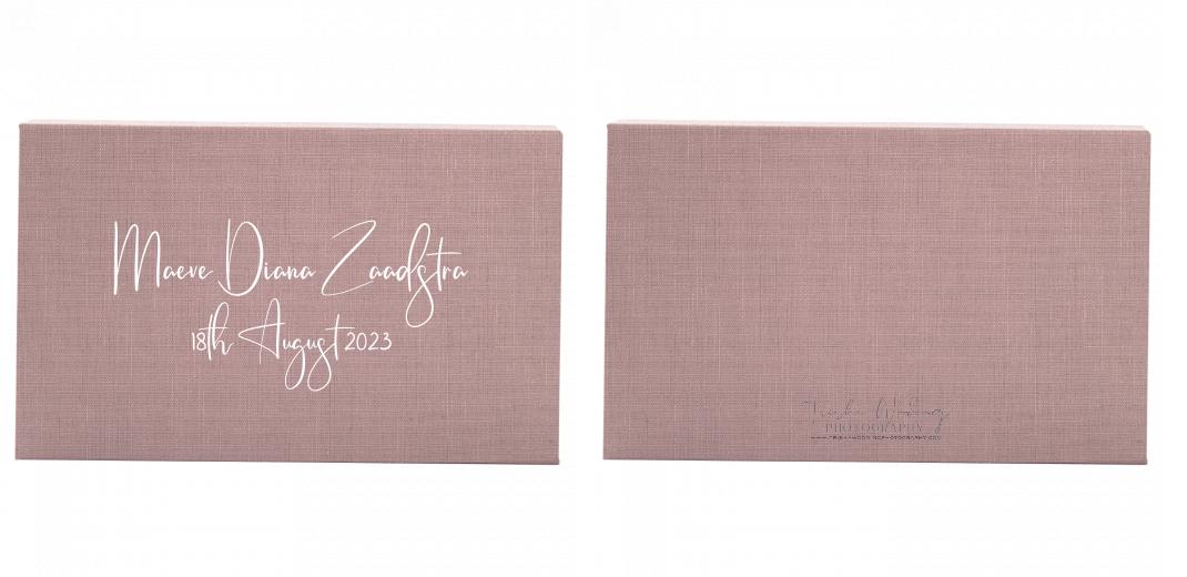 Fabric Print Box With 2 Areas - Can hold 6x4″ & 7x5″ photos. The Photographer's Toolbox PD Custom Product 86.00 The Photographer's Toolbox