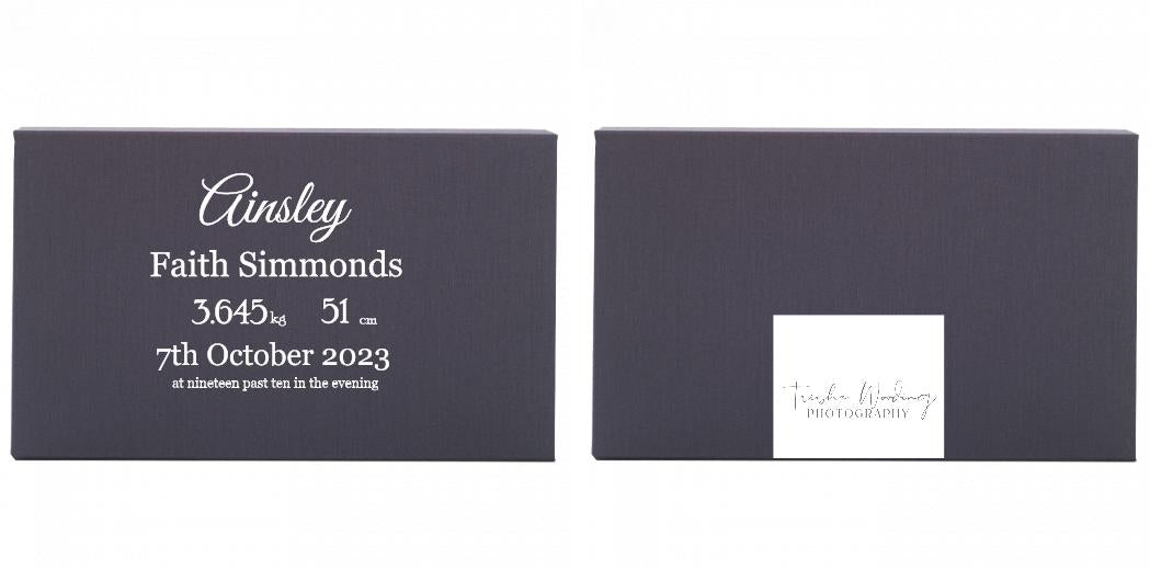 Fabric Print Box With 2 Areas - Can hold 6x4″ & 7x5″ photos. The Photographer's Toolbox PD Custom Product  The Photographer's Toolbox