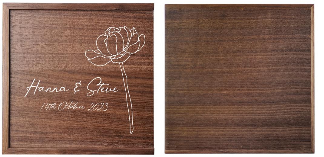 Wooden Box - Square 'Walnut'  (Can hold 6x4″ photos) The Photographer's Toolbox PD Custom Product  The Photographer's Toolbox