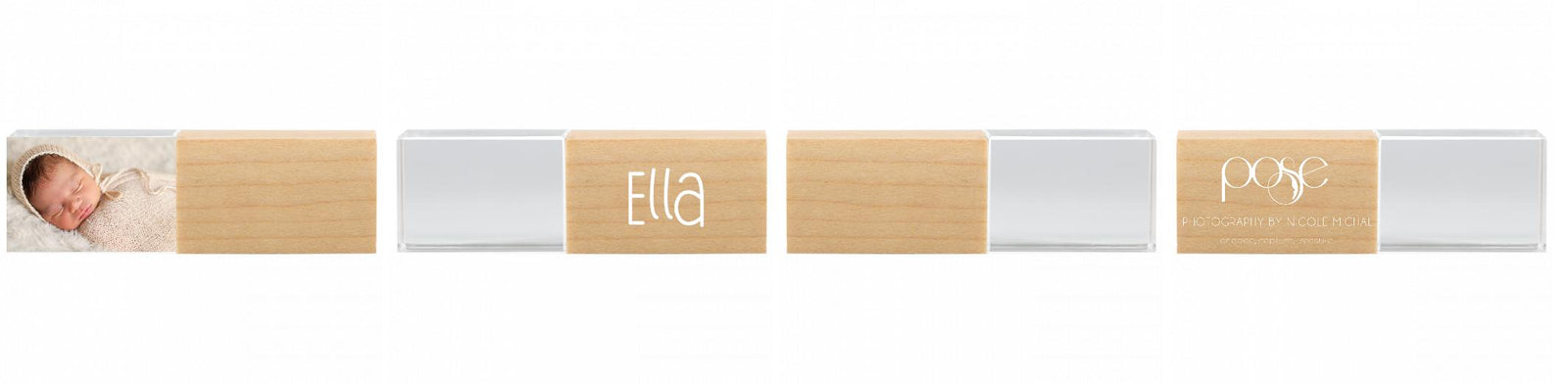 Crystal USB with Maple or Walnut Wood Lid The Photographer's Toolbox PD Custom Product  The Photographer's Toolbox