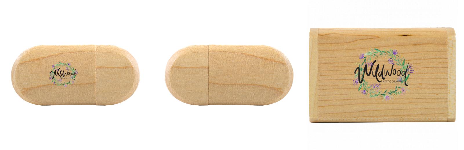 Oval USB with flip top box