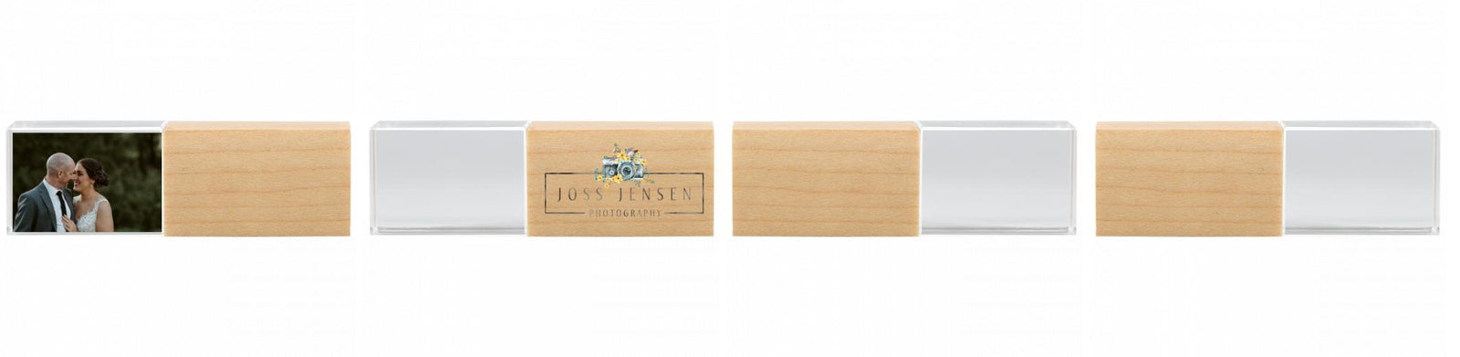 Crystal USB with Maple or Walnut Wood Lid