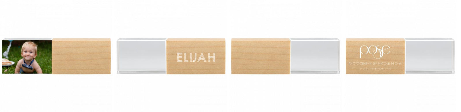 Crystal USB with Maple or Walnut Wood Lid The Photographer's Toolbox PD Custom Product  The Photographer's Toolbox