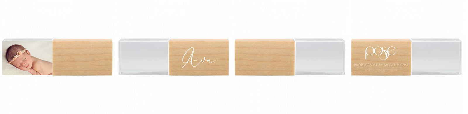 Crystal USB with Maple or Walnut Wood Lid The Photographer's Toolbox PD Custom Product  The Photographer's Toolbox