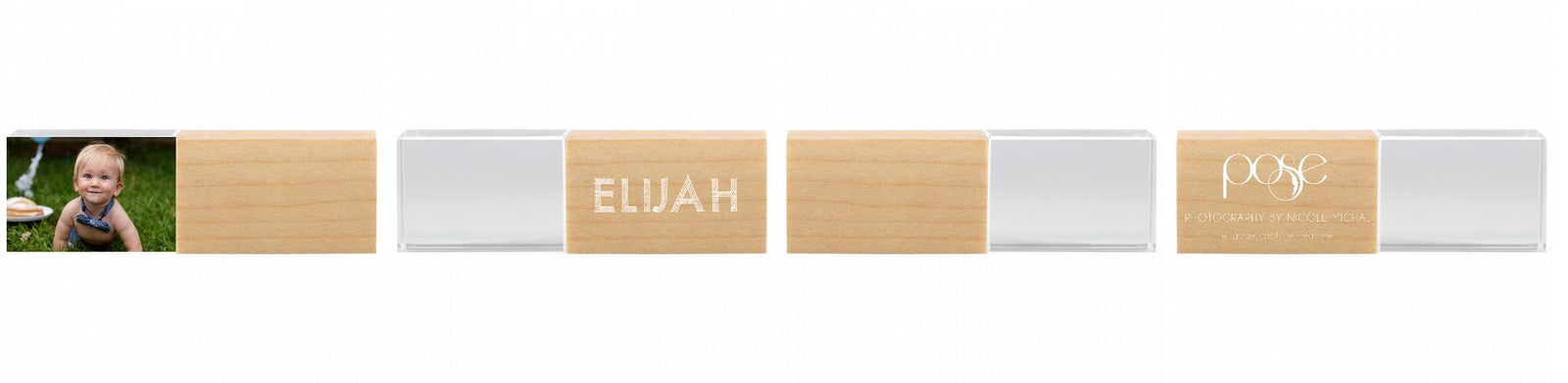 Crystal USB with Maple or Walnut Wood Lid The Photographer's Toolbox PD Custom Product  The Photographer's Toolbox