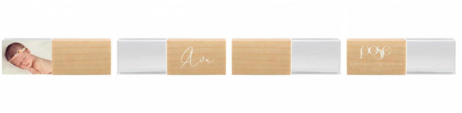 Crystal USB with Maple or Walnut Wood Lid The Photographer's Toolbox PD Custom Product  The Photographer's Toolbox