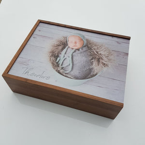 Wooden Memory Photo Box: 8x10 inch WALNUT (EMPTY - Photo lid is an optional extra). The Photographer's Toolbox PD Custom Product 77.00 The Photographer's Toolbox