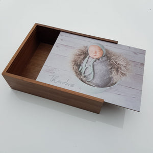 Wooden Memory Photo Box: 8x10 inch WALNUT (EMPTY - Photo lid is an optional extra). The Photographer's Toolbox PD Custom Product 77.00 The Photographer's Toolbox