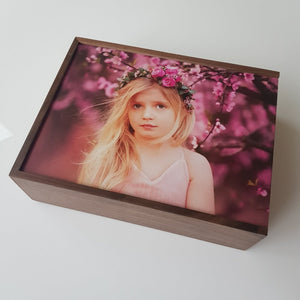 Wooden Memory Photo Box: 8x10 inch WALNUT (EMPTY - Photo lid is an optional extra). The Photographer's Toolbox PD Custom Product 77.00 The Photographer's Toolbox