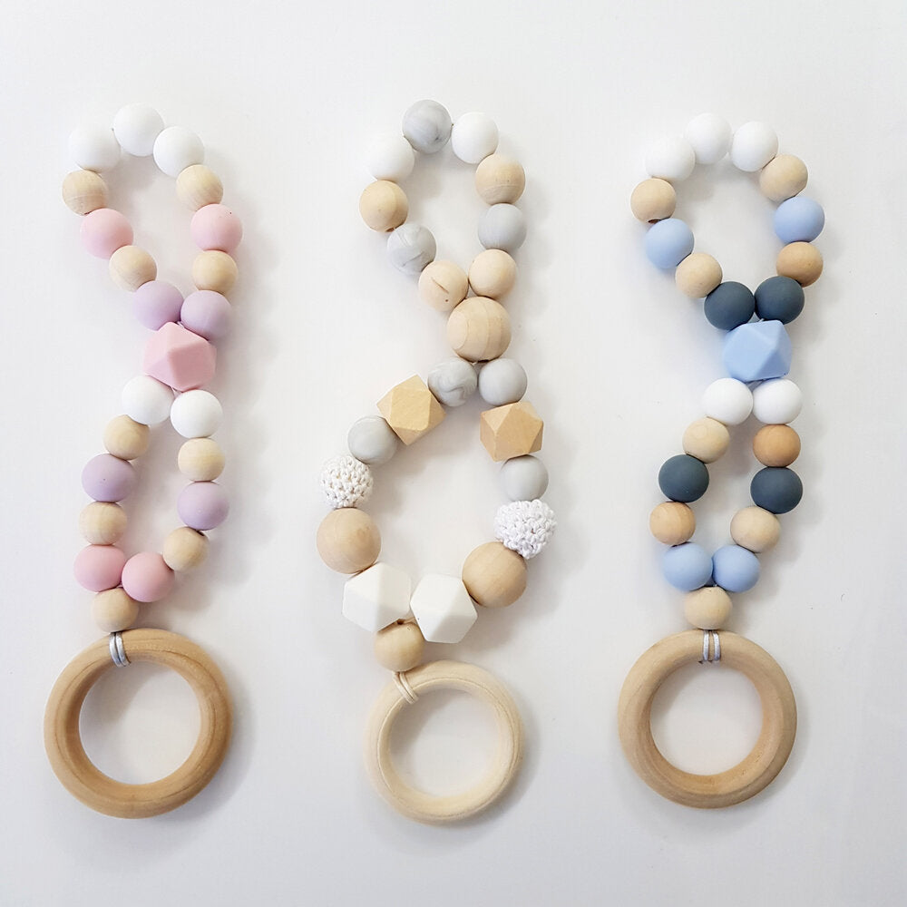 30% off Teether With Silicone Beads & Beechwood The