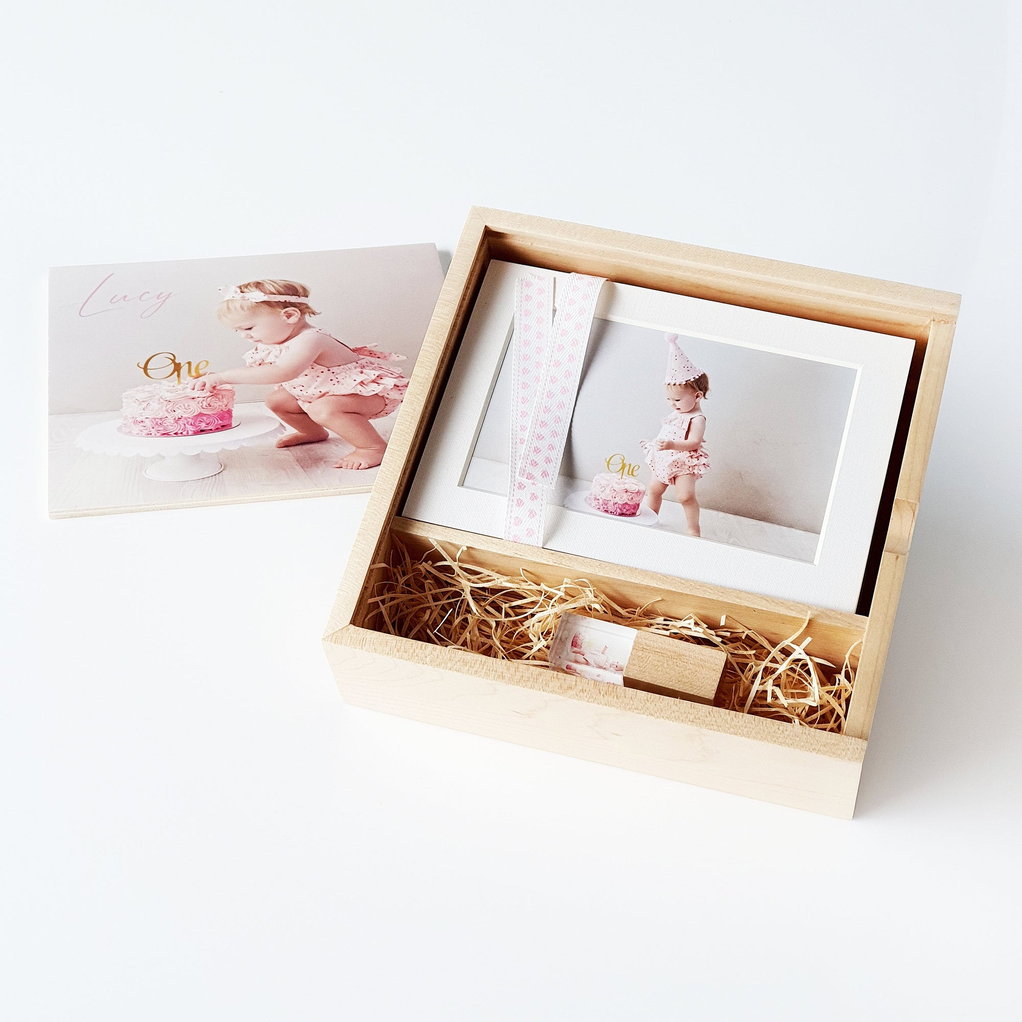 Wooden Box  - Large Square 'Maple' (Can hold 6x4" or 7x5" photos) The Photographer's Toolbox PD Custom Product  The Photographer's Toolbox