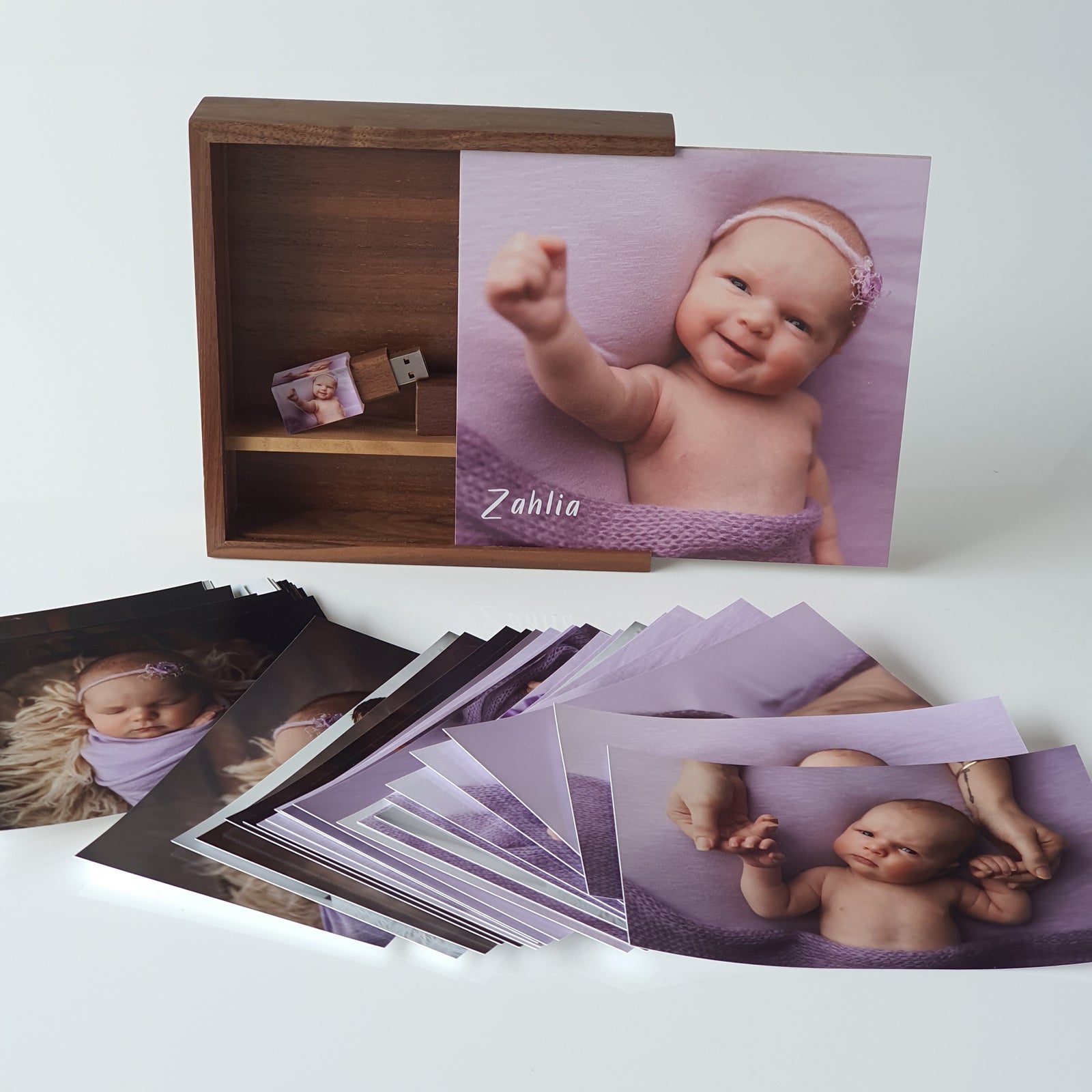 Wooden Photo Box:  6x4 inch - Square 'Walnut'  (Photo lid is an optional extra) The Photographer's Toolbox Boxes 46.00 The Photographer's Toolbox