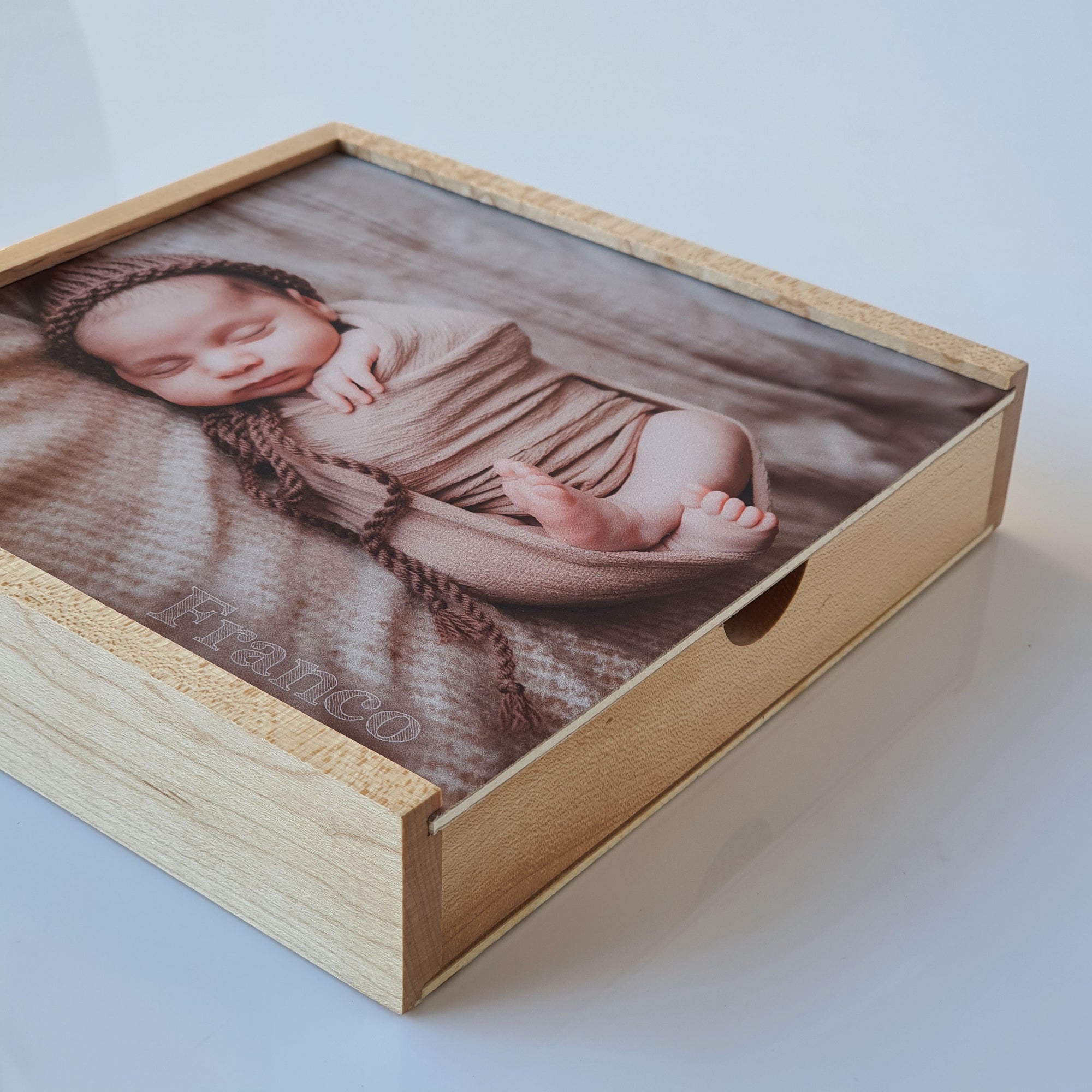 Wooden Box - Square 'Maple' (can hold up to 6x4" photos) The Photographer's Toolbox PD Custom Product  The Photographer's Toolbox