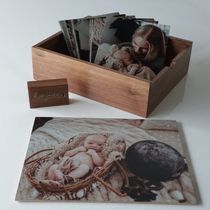 Wooden Memory Photo Box: 8x10 inch WALNUT (EMPTY - Photo lid is an optional extra). The Photographer's Toolbox PD Custom Product 77.00 The Photographer's Toolbox