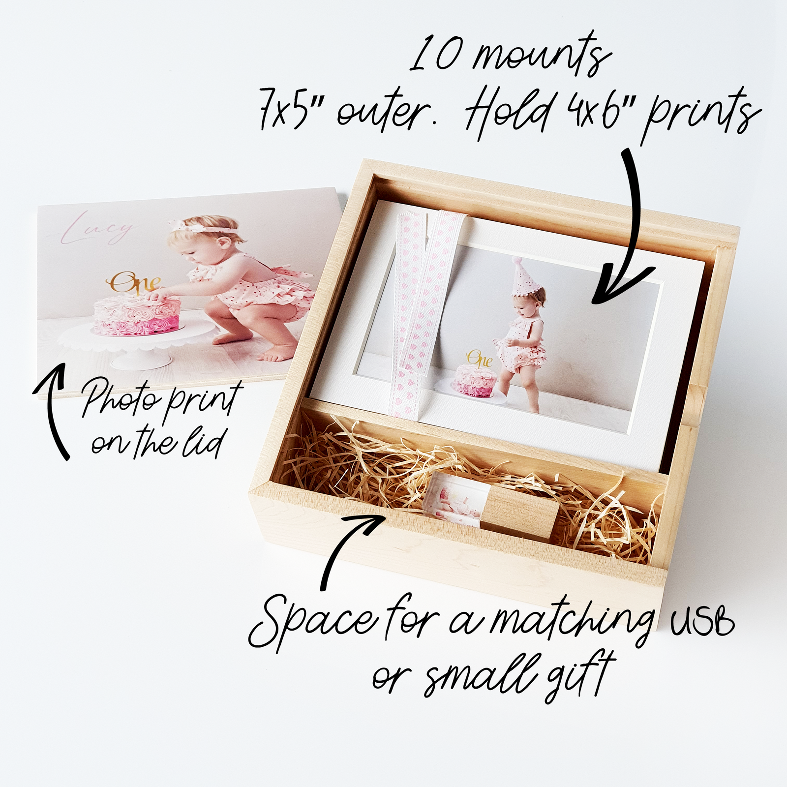 Wooden Photo Box: 7x5 inch Square 'Maple' (EMPTY - Photo lid is an optional extra). The Photographer's Toolbox Boxes 67.00 The Photographer's Toolbox