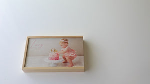 Wooden Box - Rectangle 'Maple' (Can hold 6x4" or 7x5" photos)