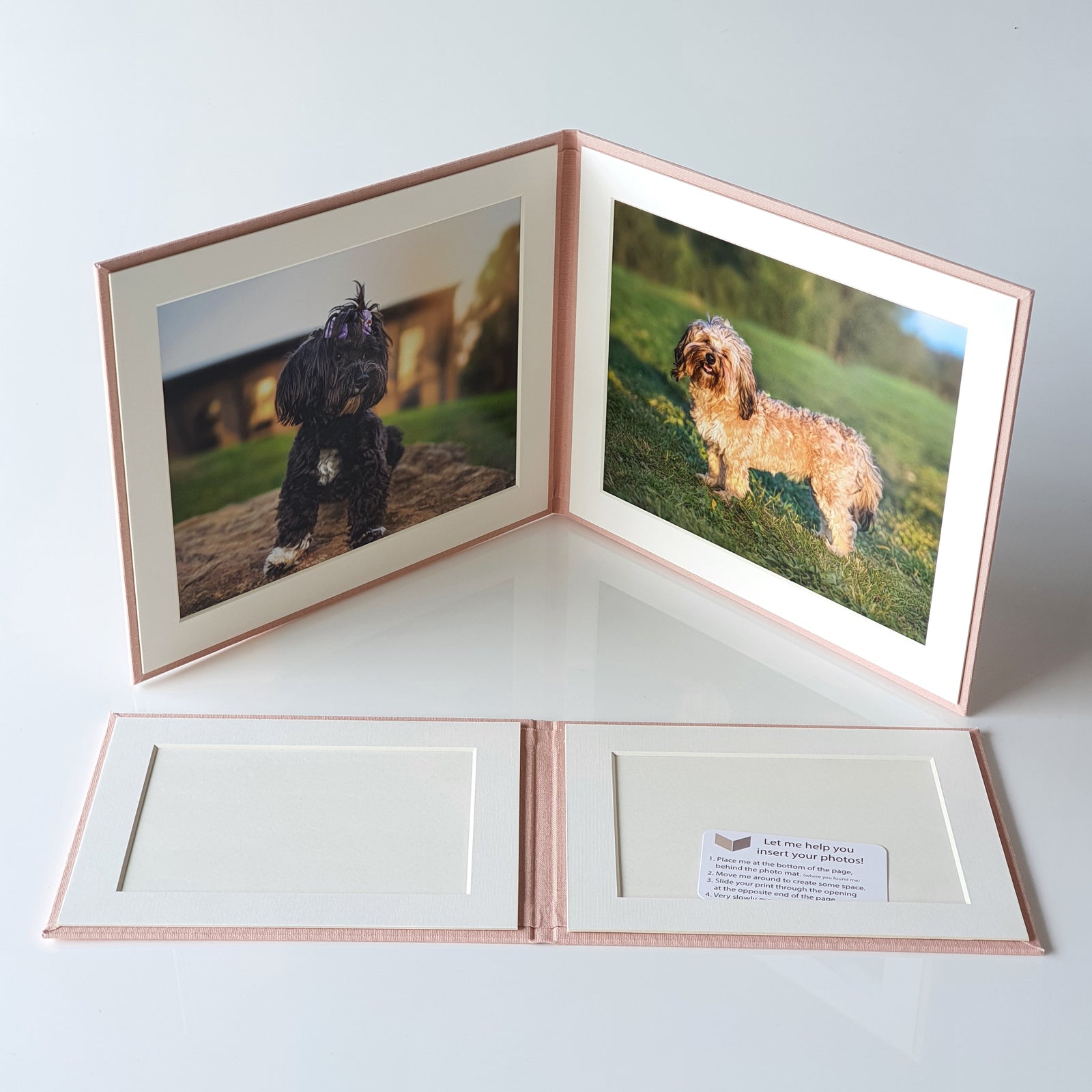 Photo Display Frames are like mini photo albums that hold two. Use our "Personalise Your Product" software to create your unique cover design.They are designed to be displayed and are ideal for family, school, and wedding photos. Perfect Unique Gift Idea!