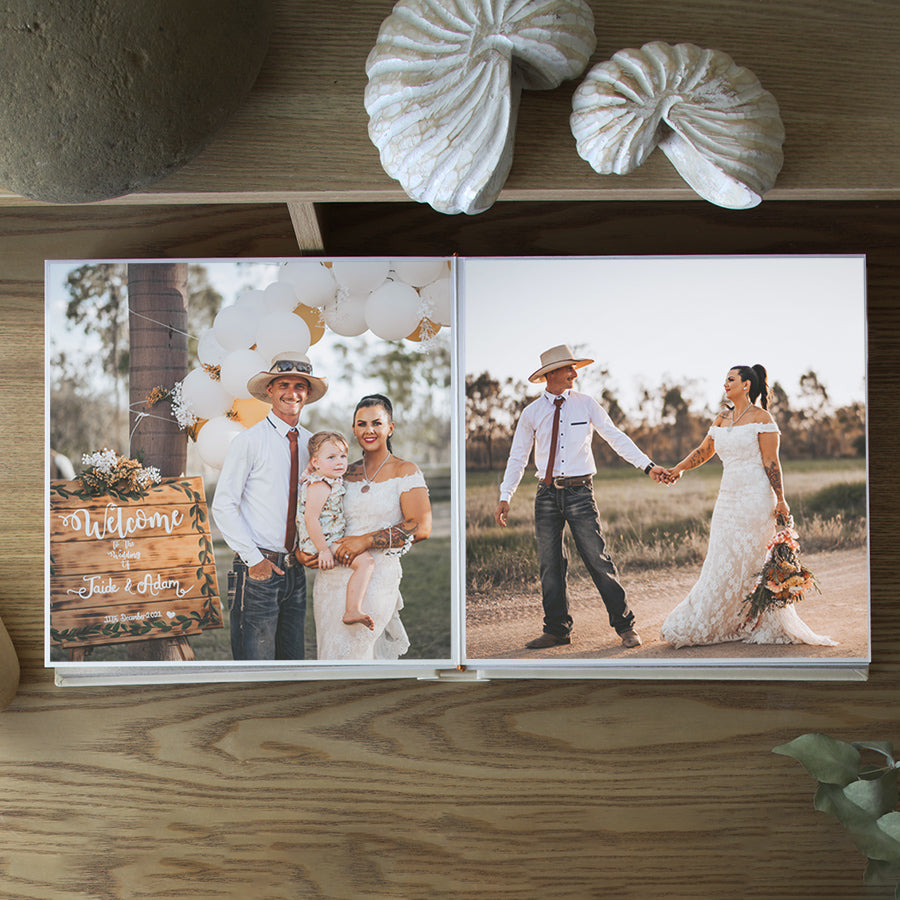 Create Your Own Personalised, Quality, 10x10 inch Black or Ivory Albums. They're easy to make yourself, or we can print your photos and assemble the album for you.
