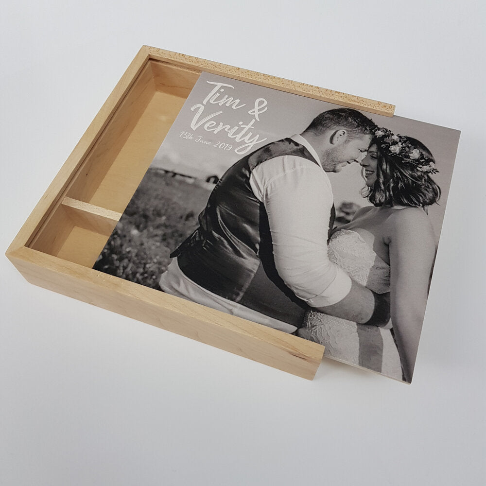 Wooden Photo Box: 6x4" - Square 'Maple' (EMPTY - Photo lid is an optional extra) The Photographer's Toolbox Boxes 46.00 The Photographer's Toolbox