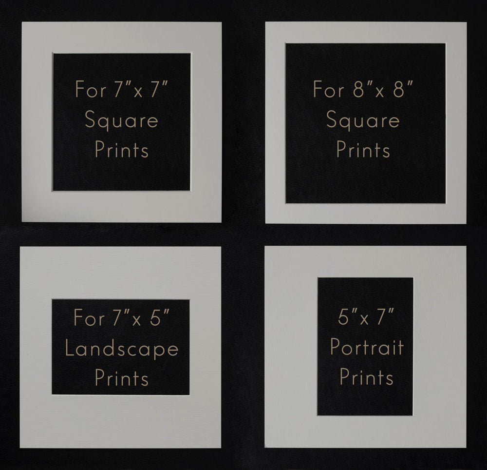 Versatile Album: Customise Mats for Any Print Shape. Use our "Personalise Your Product" software to create your unique cover design. Our matted album accommodates vertical, horizontal, and square prints. You control the layout with loose mats. Create a unique mix or stick to one shape. Easy assembly.