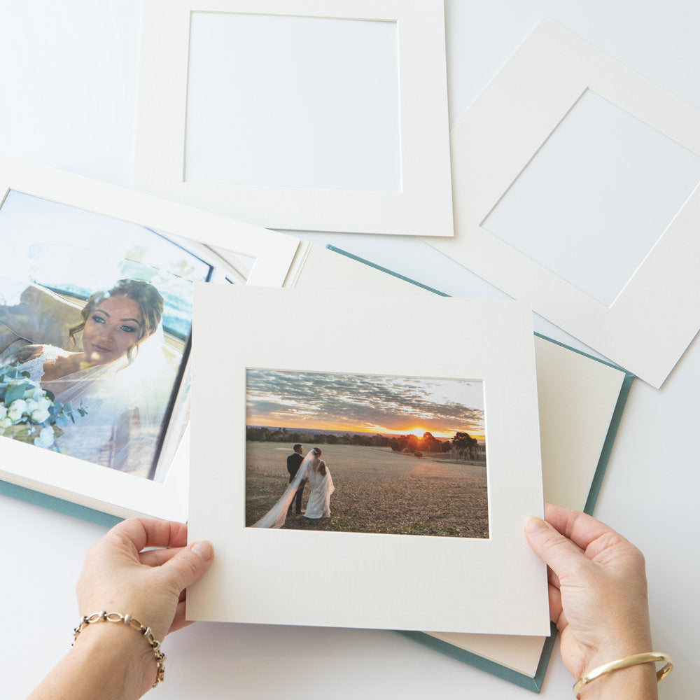 Versatile Album: Customise Mats for Any Print Shape. Use our "Personalise Your Product" software to create your unique cover design. Our matted album accommodates vertical, horizontal, and square prints. You control the layout with loose mats. Create a unique mix or stick to one shape. Easy assembly.