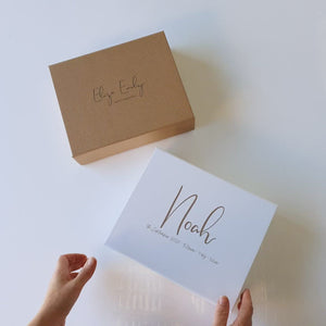 MEDIUM Gift Box - with FREE lid printing - White or Brown.  Can hold 7x5" photo album.