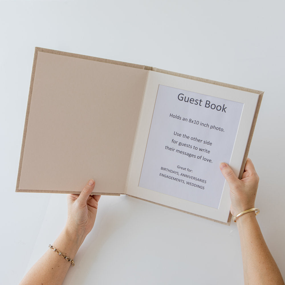 Wedding Guestbook:  8x10" with Five Photo Frame Mats + Five Blank Sides for messages. The Photographer's Toolbox PD Custom Product 53.00 The Photographer's Toolbox